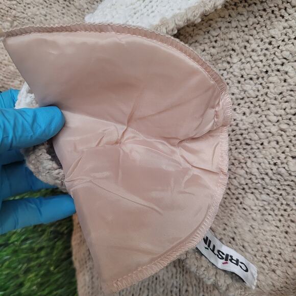 Vintage 80s Cristina Embellished Grandma Sweater Small Puff Sleeve Shoulder Pads - Picture 8 of 12